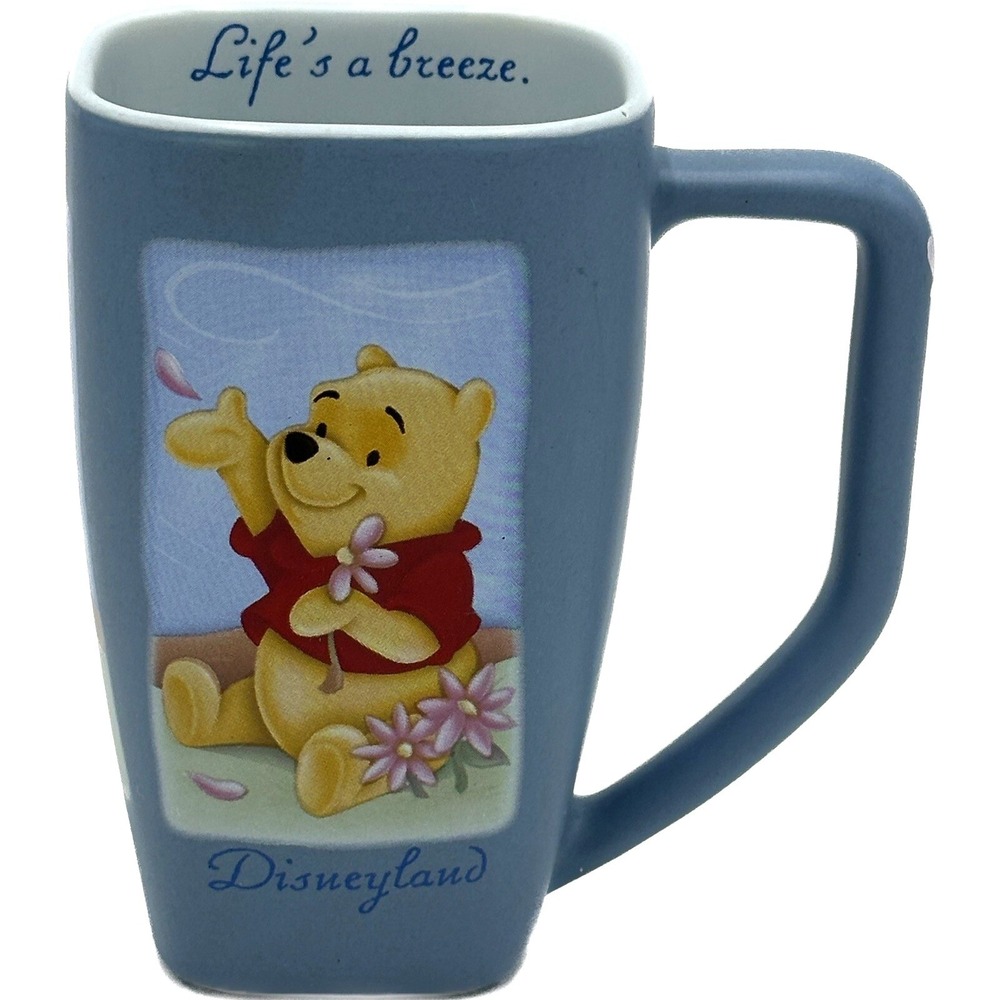 Vtg Winnie The Pooh Mug Coffee Tea Cup Life's A Breeze 3 Sided Disney Disneyland